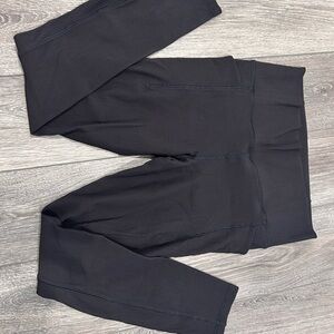 Athleta Ribbed Black Leggings High Waist Performance